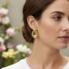 Aretes Broquel De Oro Tipo Herradura