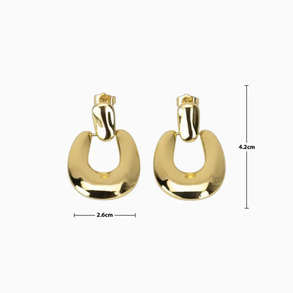 Aretes Broquel De Oro Tipo Herradura