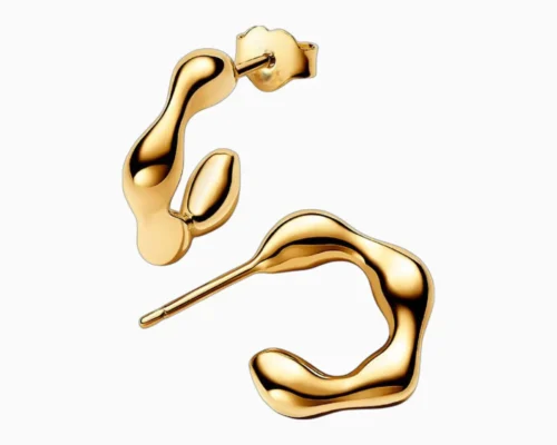 Aretes Broquel De Plata Abierto Organico