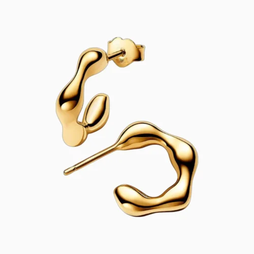 Aretes Broquel De Plata Abierto Organico