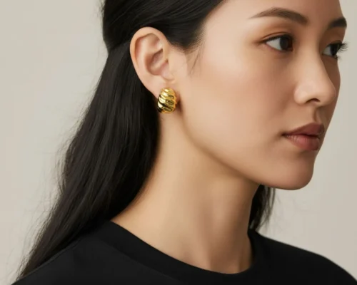 Aretes Broquel De Plata Ancho Ondulado