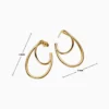 Aretes Broquel De Plata Aro Doble Organico