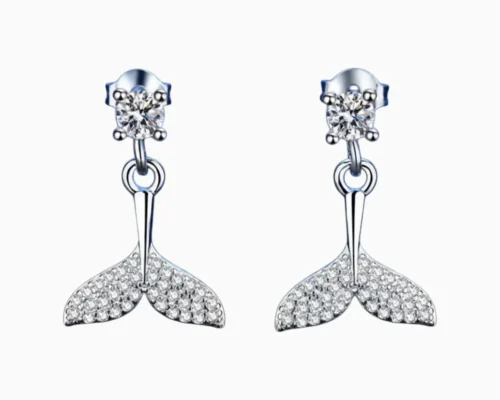 Aretes Broquel De Plata Cola De Sirena Aretes Broquel De Plata Cola De Sirena
