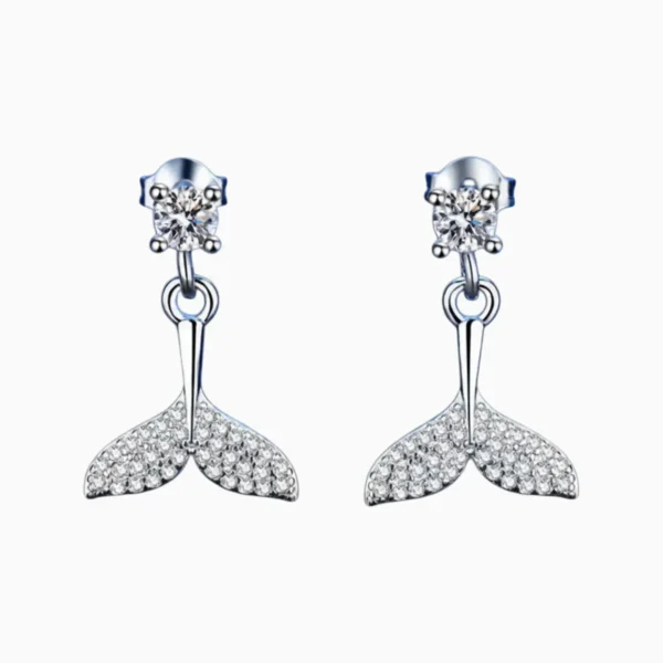Aretes Broquel De Plata Cola De Sirena