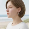 Aretes Broquel De Plata Cola De Sirena
