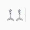 Aretes Broquel De Plata Cola De Sirena
