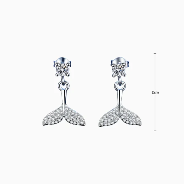 Aretes Broquel De Plata Cola De Sirena