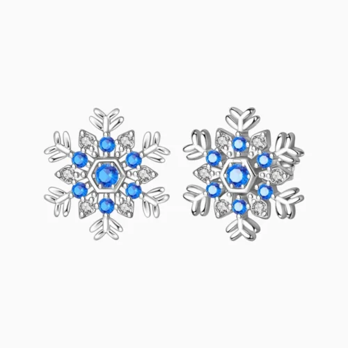 Aretes Broquel De Plata Copo De Nieve
