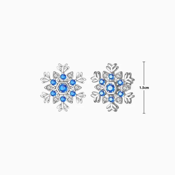 Aretes Broquel De Plata Copo De Nieve
