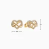 Aretes Broquel De Plata Corazon Infinito