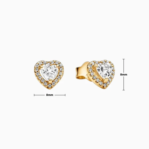 Aretes Broquel De Plata Corazon Superior Dorado