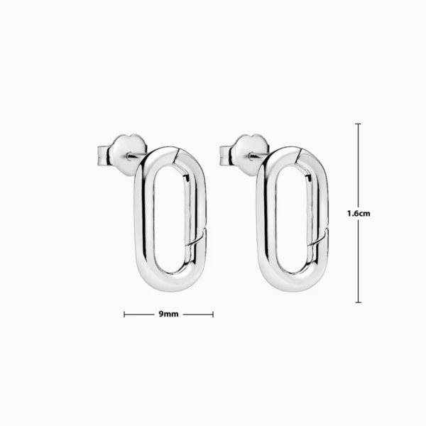 Aretes Broquel De Plata Eslabon Con Apertura