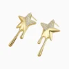 Aretes Broquel De Plata Estrella Derretida