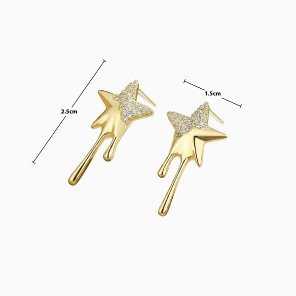 Aretes Broquel De Plata Estrella Derretida