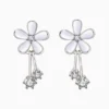 Aretes Broquel De Plata Flor Blanca Aretes Broquel De Plata Flor Blanca