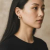 Aretes Broquel De Plata Forma Oganica y Perlas