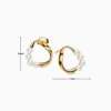 Aretes Broquel De Plata Forma Oganica y Perlas
