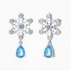 Aretes Broquel De Plata Gota De Nieve