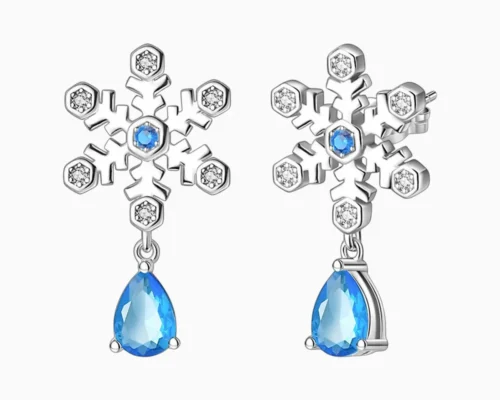 Aretes Broquel De Plata Gota De Nieve Aretes Broquel De Plata Gota De Nieve