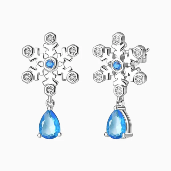 Aretes Broquel De Plata Gota De Nieve