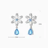 Aretes Broquel De Plata Gota De Nieve