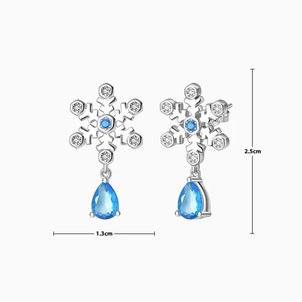 Aretes Broquel De Plata Gota De Nieve