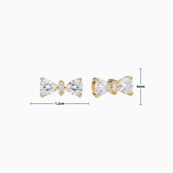 Aretes Broquel De Plata Moño Dorado