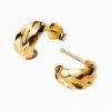 Aretes Broquel De Plata Ondas Abiertas