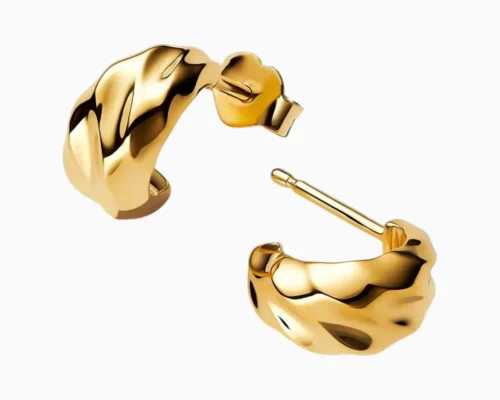 Aretes Broquel De Plata Ondas Abiertas