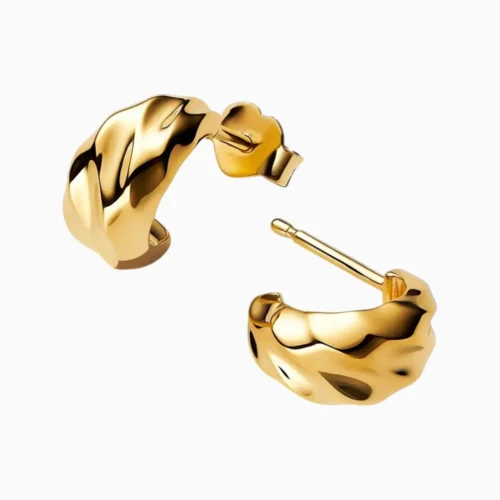 Aretes Broquel De Plata Ondas Abiertas