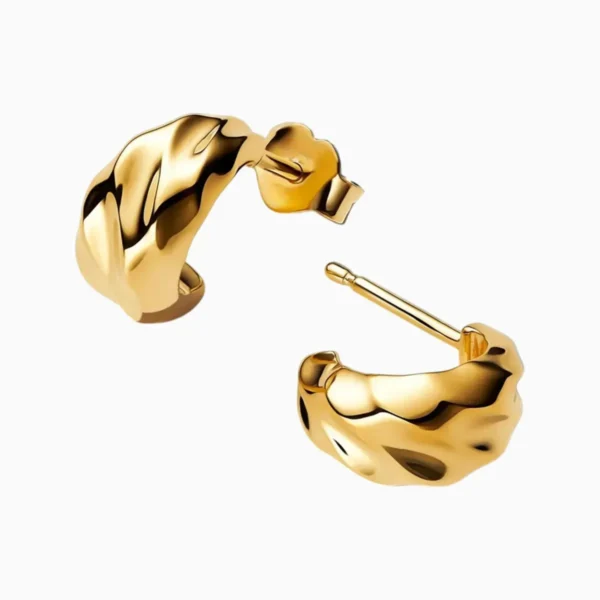 Aretes Broquel De Plata Ondas Abiertas