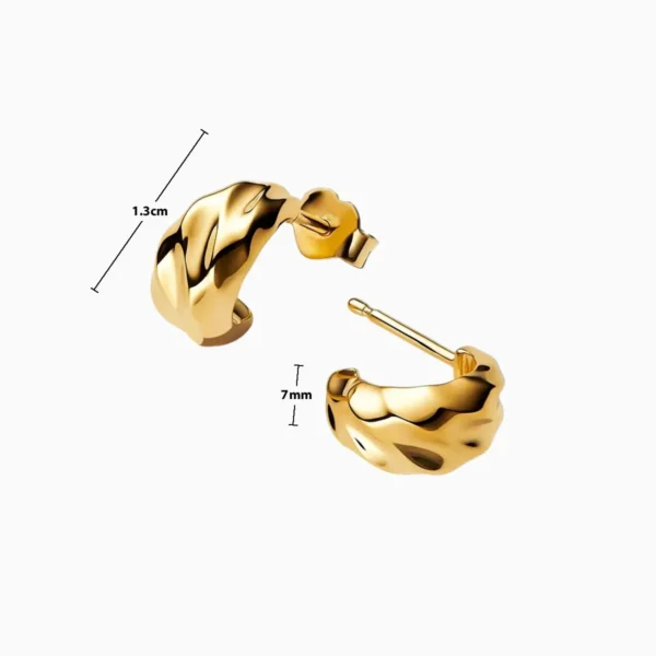 Aretes Broquel De Plata Ondas Abiertas