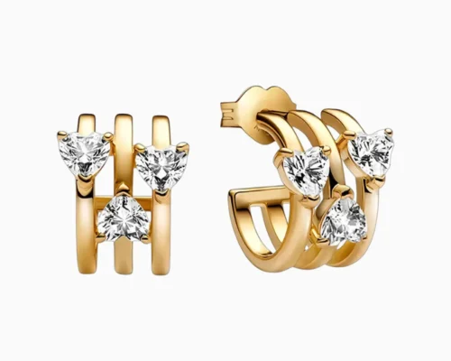 Aretes Broquel De Plata Triple Corazon Aretes Broquel De Plata Triple Corazon
