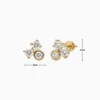 Aretes Broquel De Plata Triple Diamante Aretes Broquel De Plata Triple Diamante