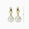 Aretes Huggies De Oro Con Perlas