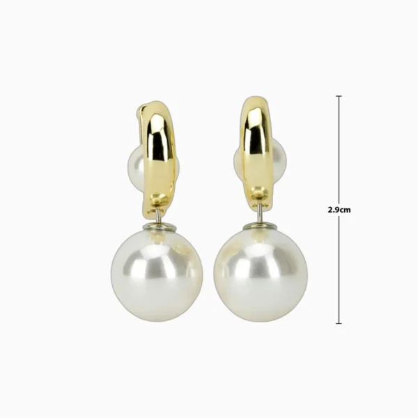 Aretes Huggies De Oro Con Perlas