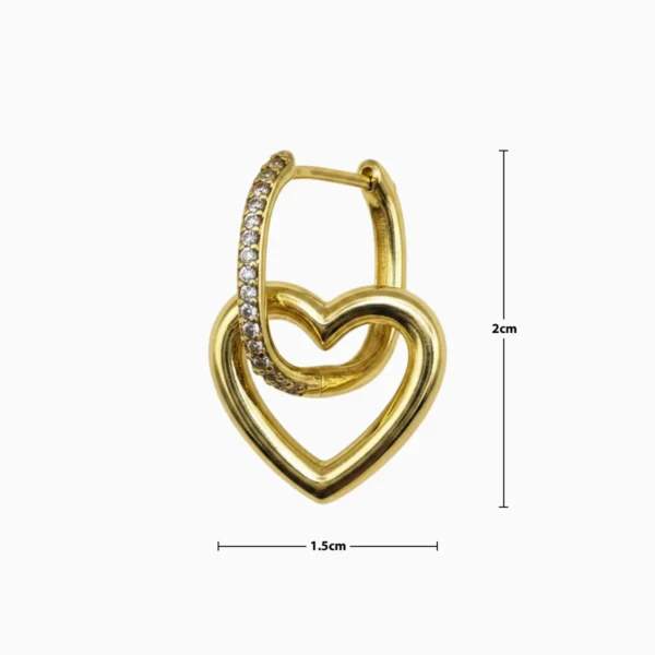 Aretes Huggies De Oro Corazon Dorado Aretes Huggies De Oro Corazon Dorado