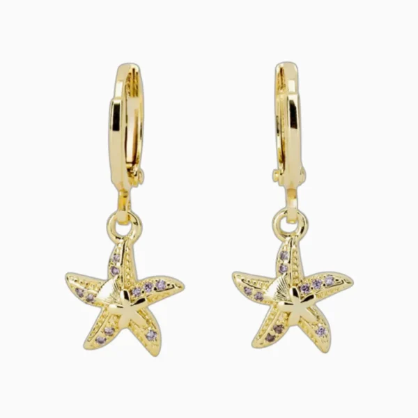 Aretes Huggies De Oro Estrella De Mar