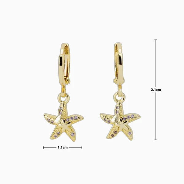 Aretes Huggies De Oro Estrella De Mar