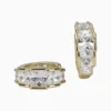 Aretes Huggies De Oro Piedra Blanca