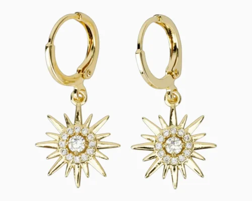Aretes Huggies De Oro Sol Brillante
