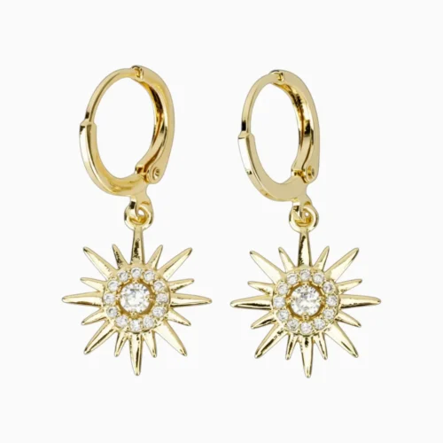 Aretes Huggies De Oro Sol Brillante