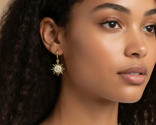 Aretes Huggies De Oro Sol Brillante