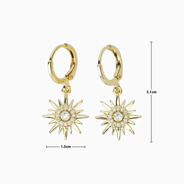 Aretes Huggies De Oro Sol Brillante