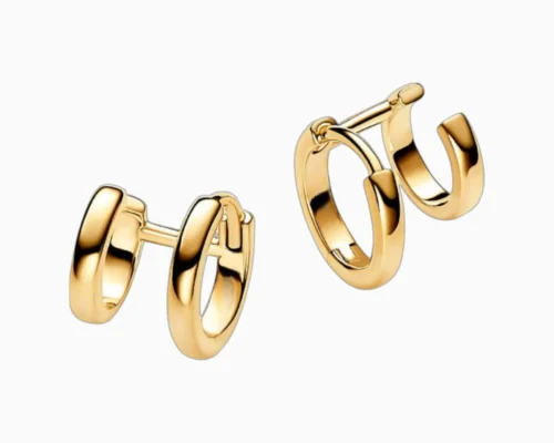 Aretes Huggies De Plata Abrazo Doble