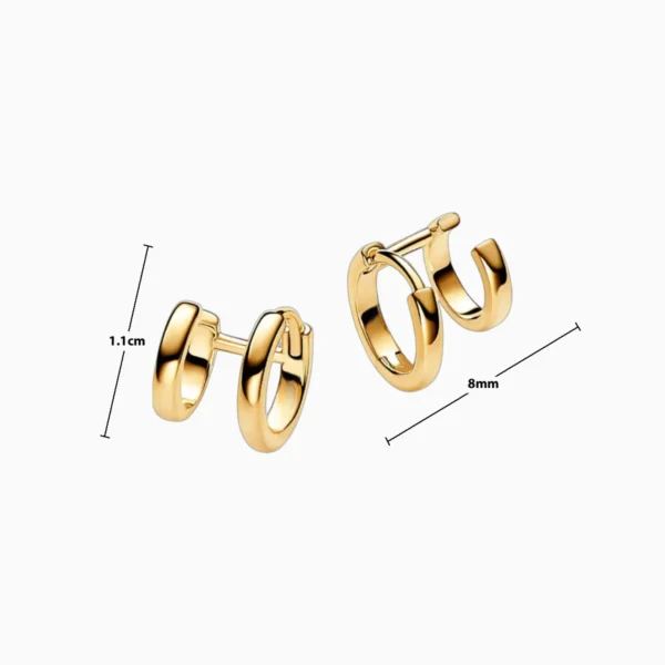 Aretes Huggies De Plata Abrazo Doble