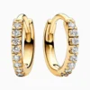 Aretes Huggies De Plata Abrazo Dorado