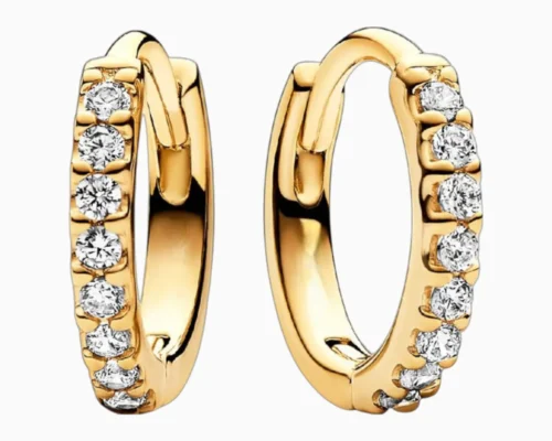 Aretes Huggies De Plata Abrazo Dorado