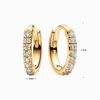 Aretes Huggies De Plata Abrazo Dorado