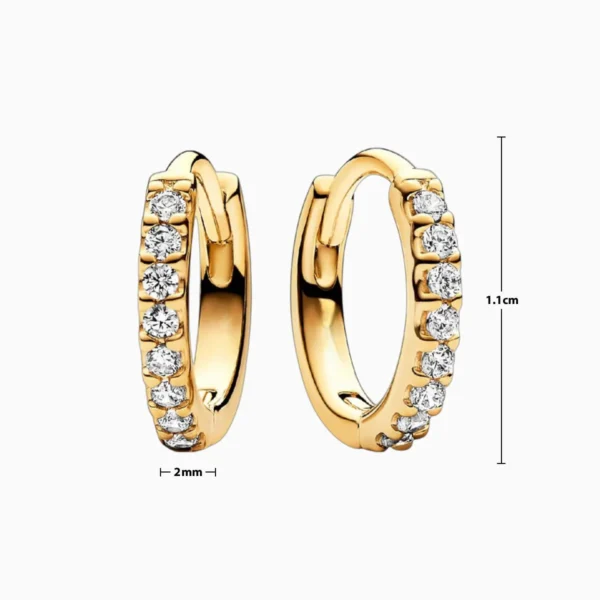 Aretes Huggies De Plata Abrazo Dorado